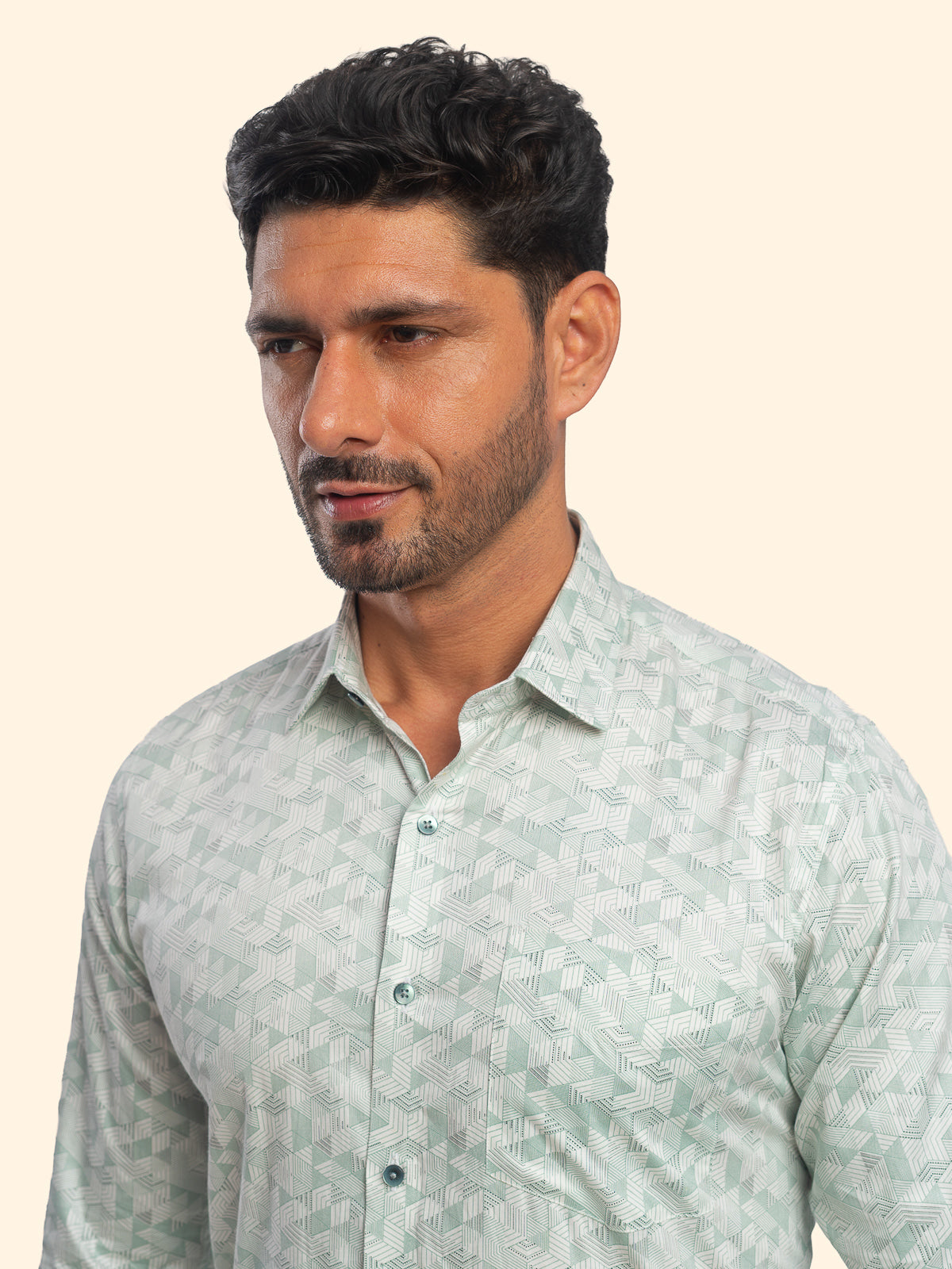 Nexus-Teal Vanilla Printed Shirt
