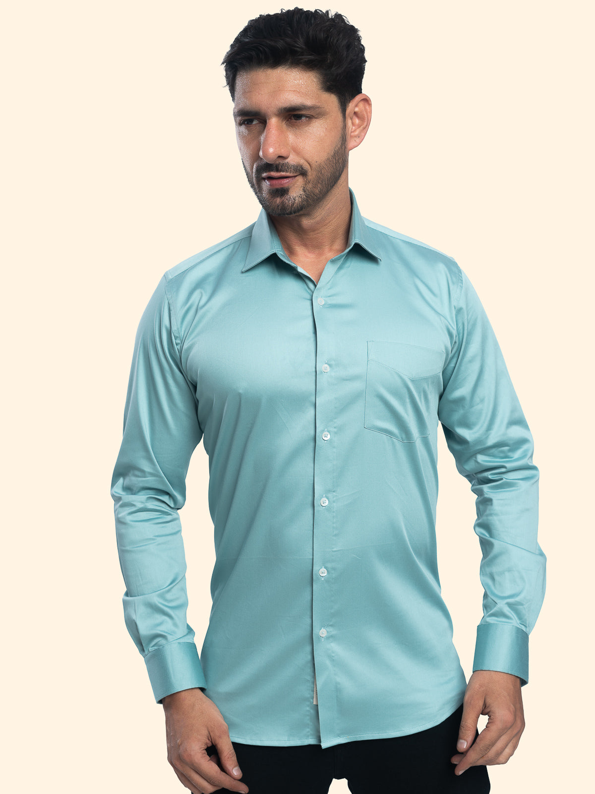 Tropical Teal Lycra Plain Shirt