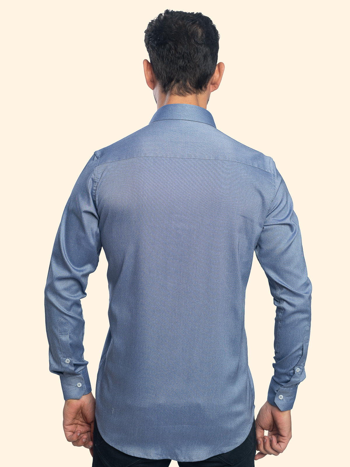 Grainline Marine-Salt Blue Plain Shirt