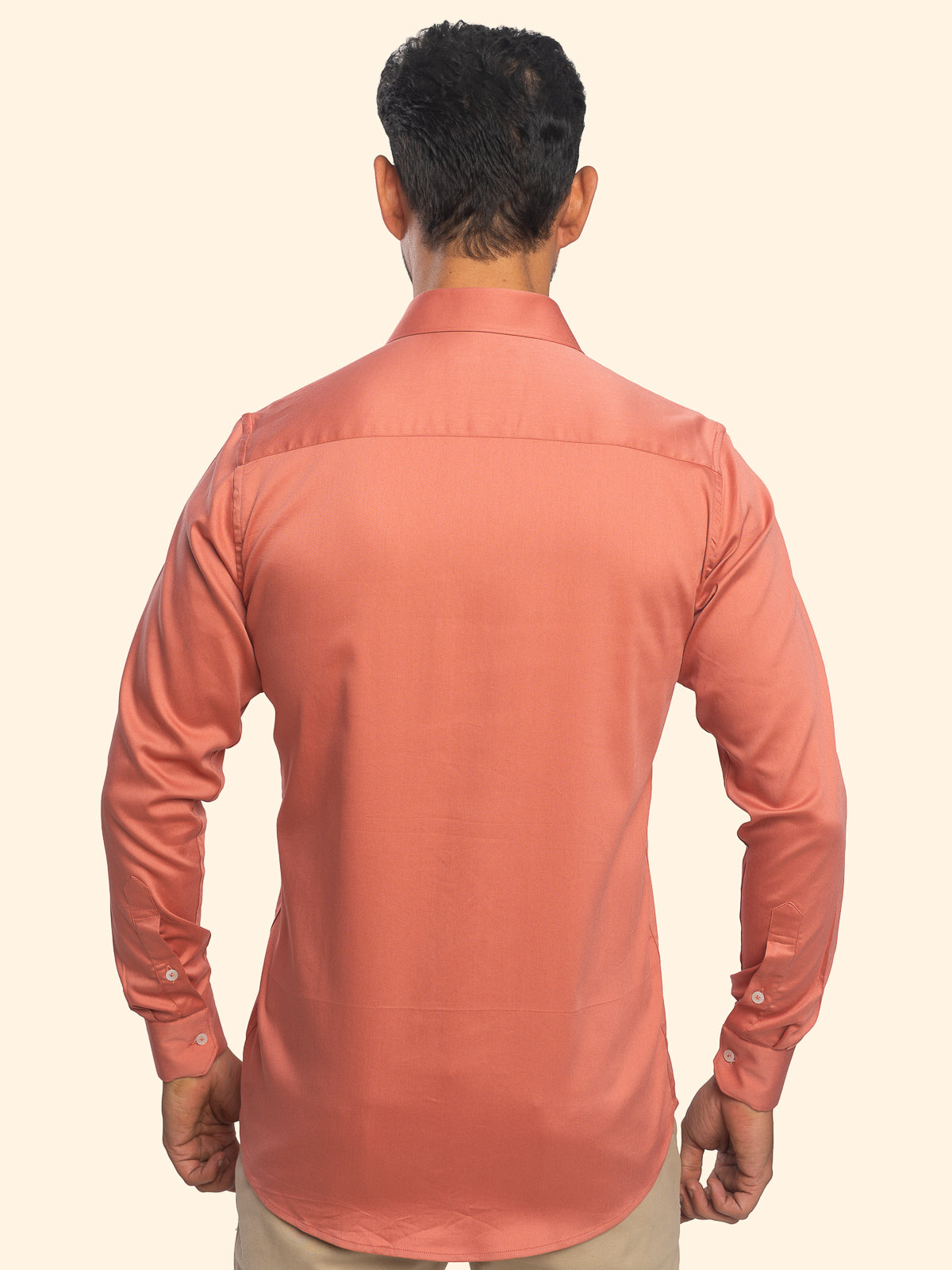 Slate Peach Lycra Plain Shirt