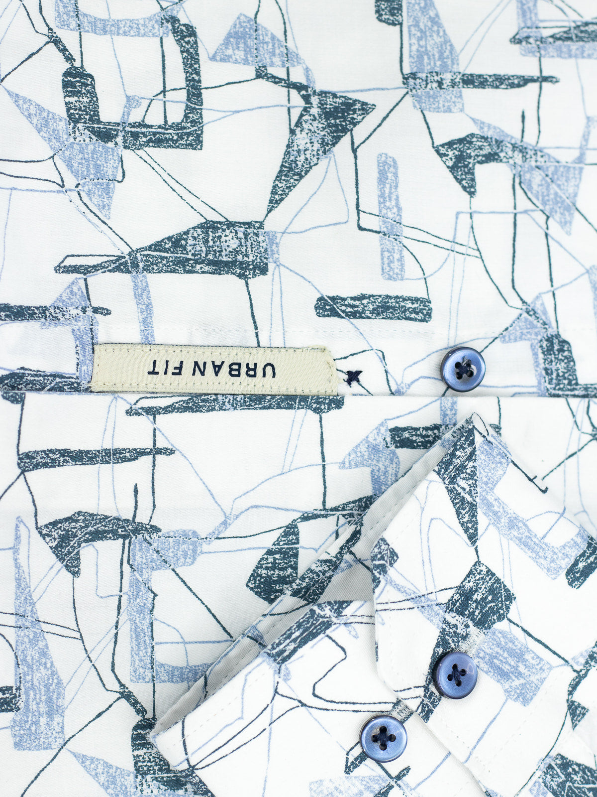 Abstract Print Shirt in Blue & White