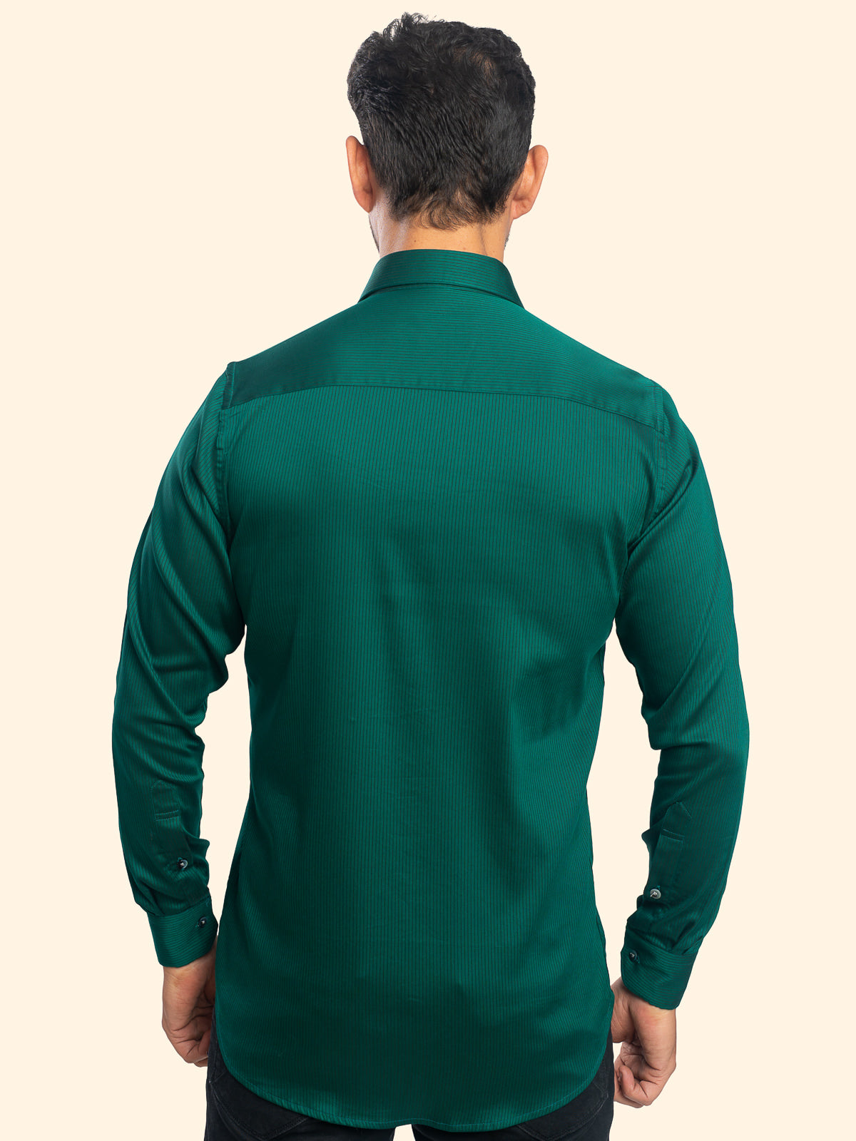 Emarald Green Striped Shirt