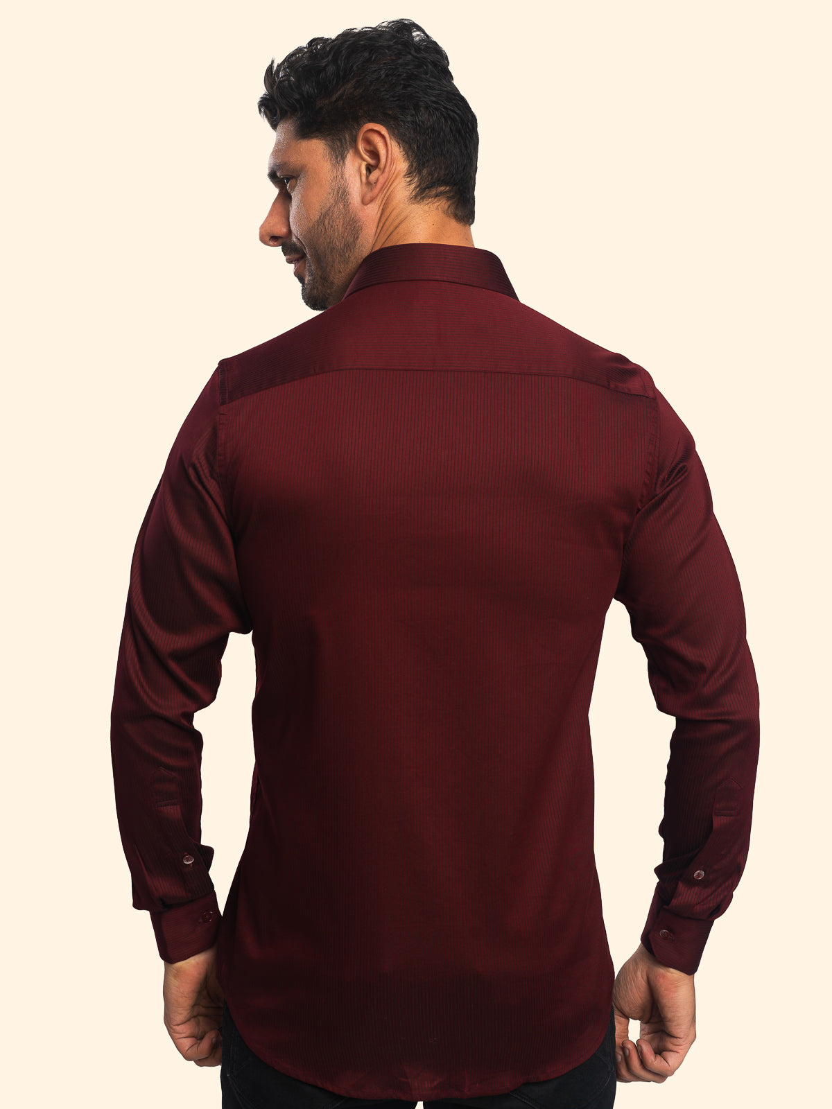 Maroon Striped Shirt