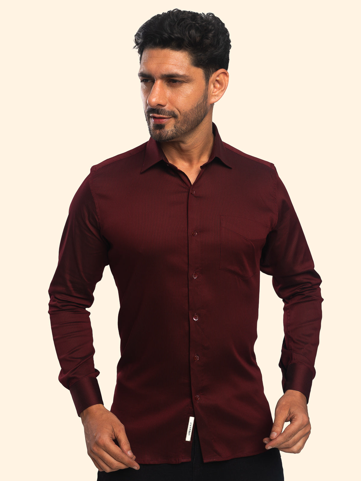 Maroon Striped Shirt