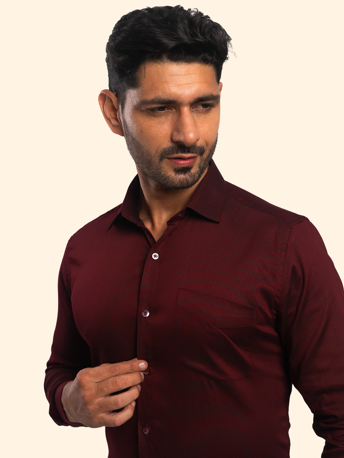 Maroon Striped Shirt