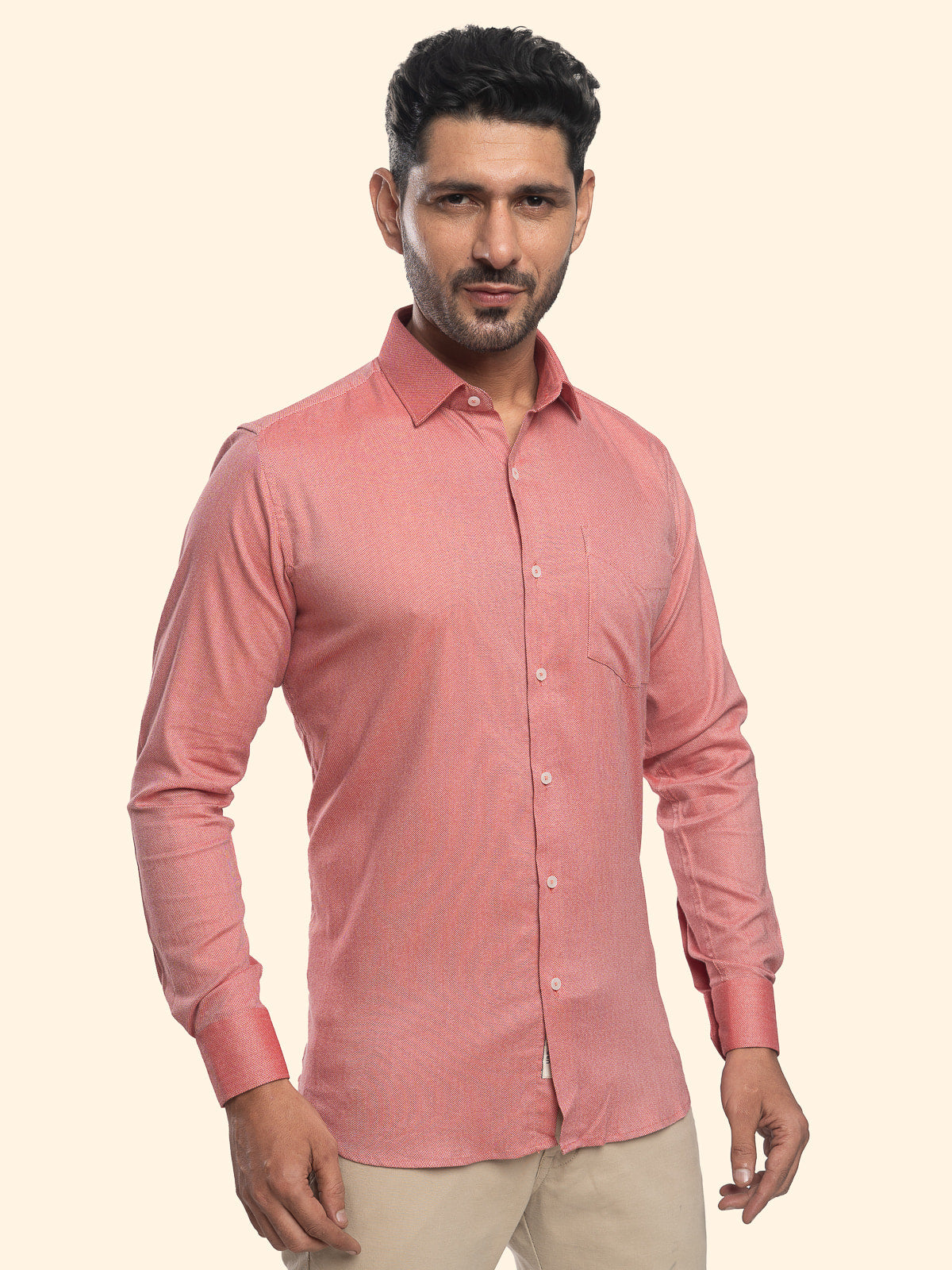 Grainline Dusty Peach Plain Shirt