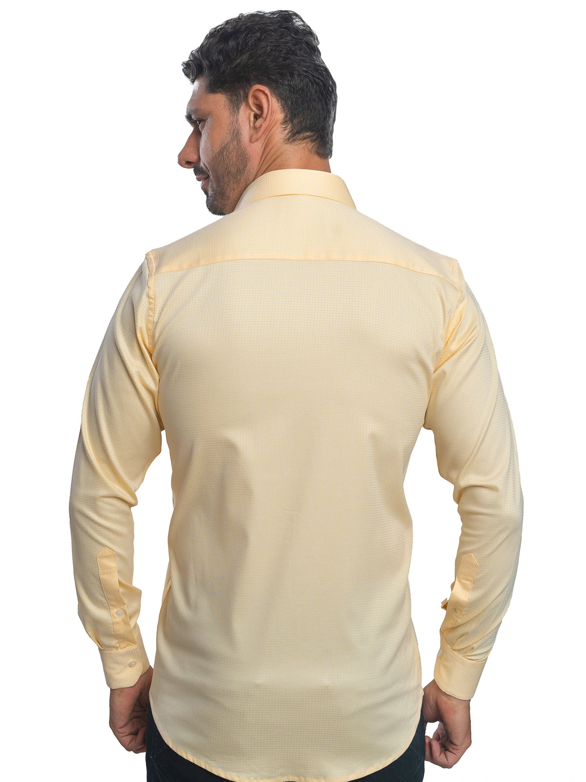 Grid Checks Stretch Shirt in Yellow