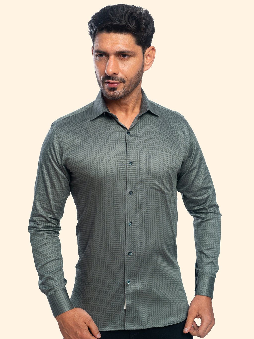 Ripple Olive Printed Shirt