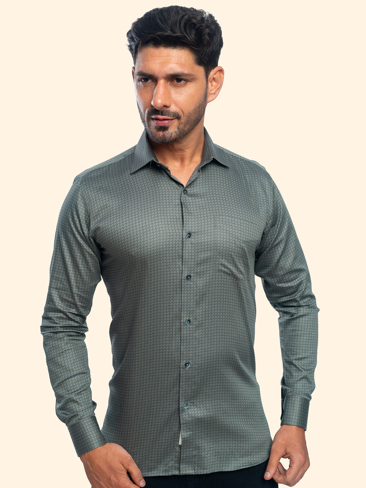 Ripple Olive Printed Shirt