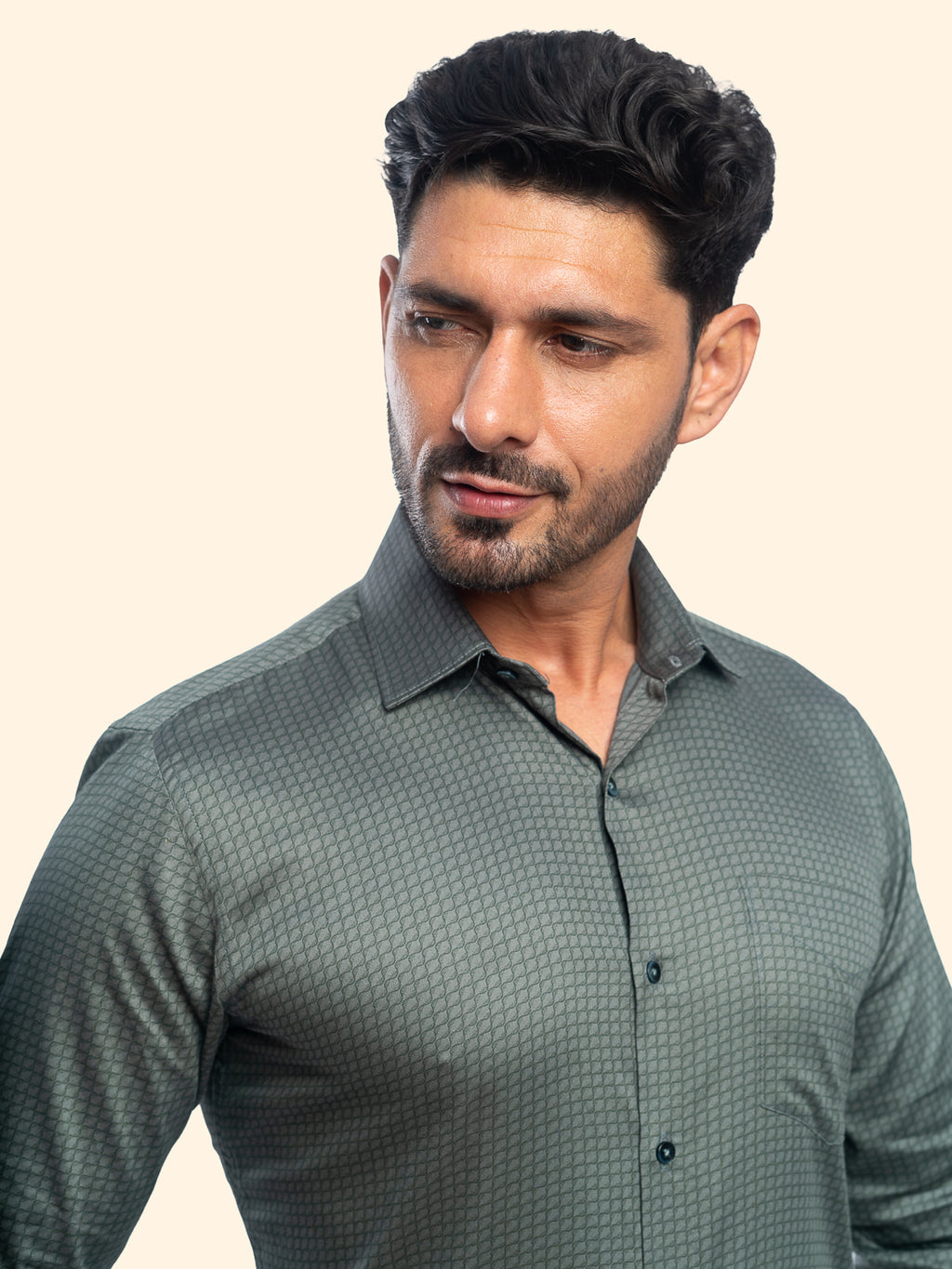 Ripple Olive Printed Shirt