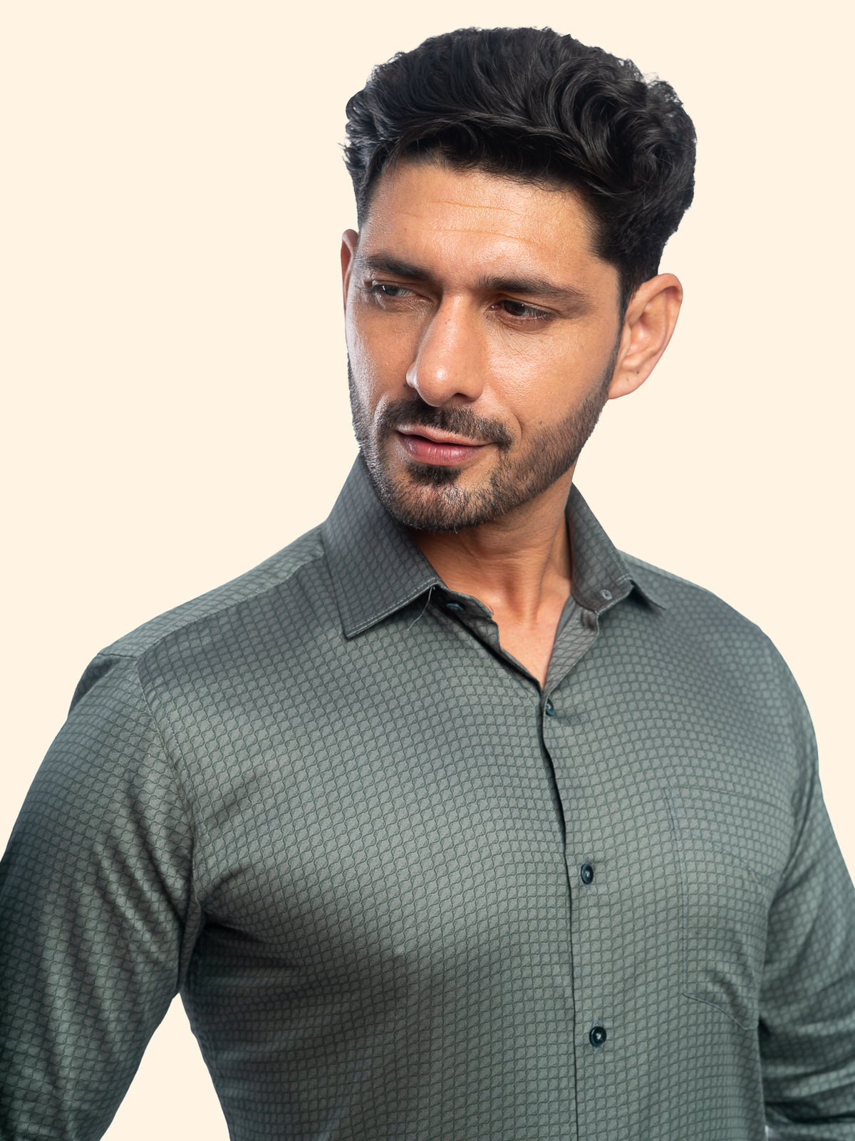 Ripple Olive Printed Shirt