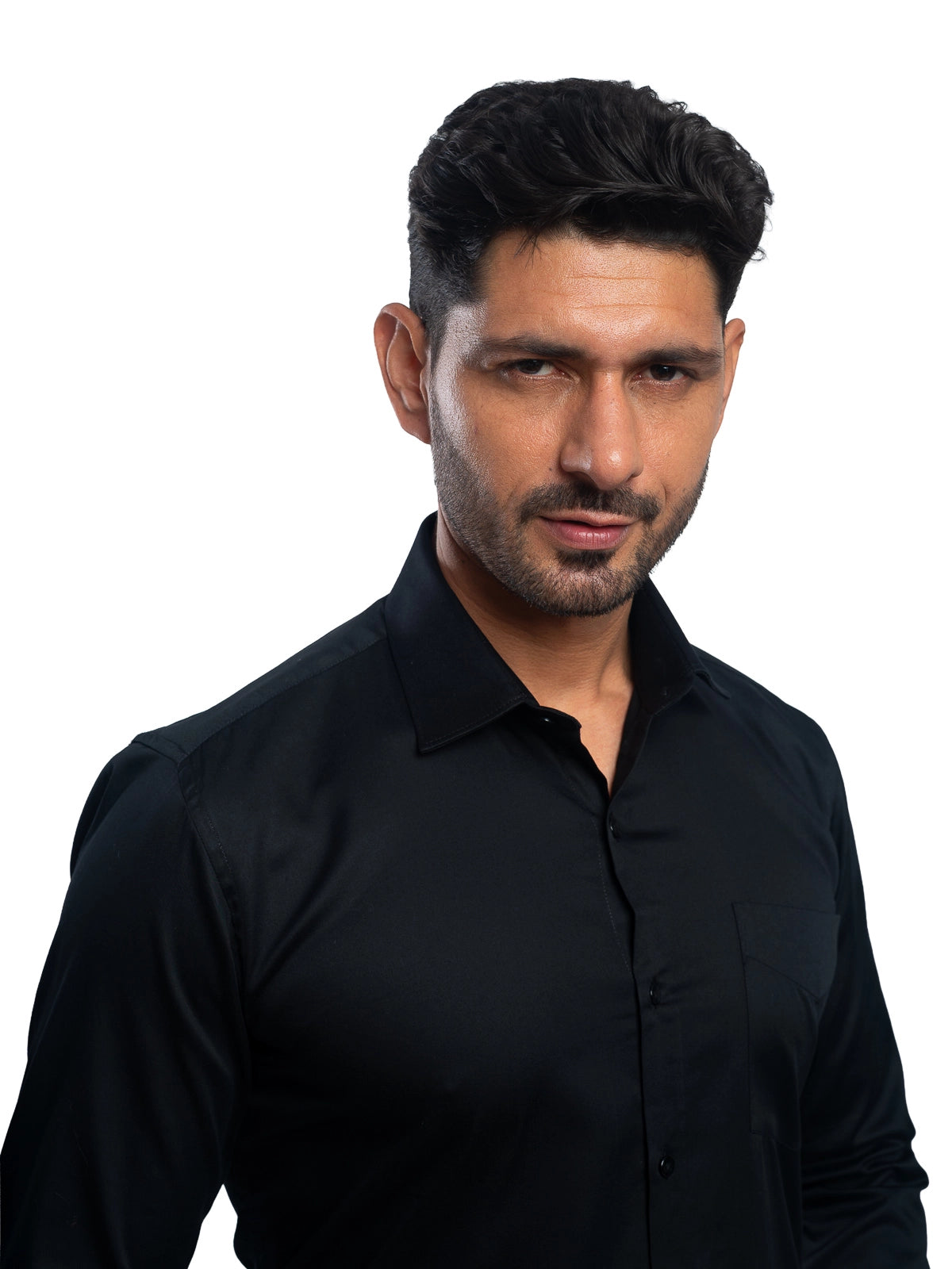 Solid Stretch Shirt in Black