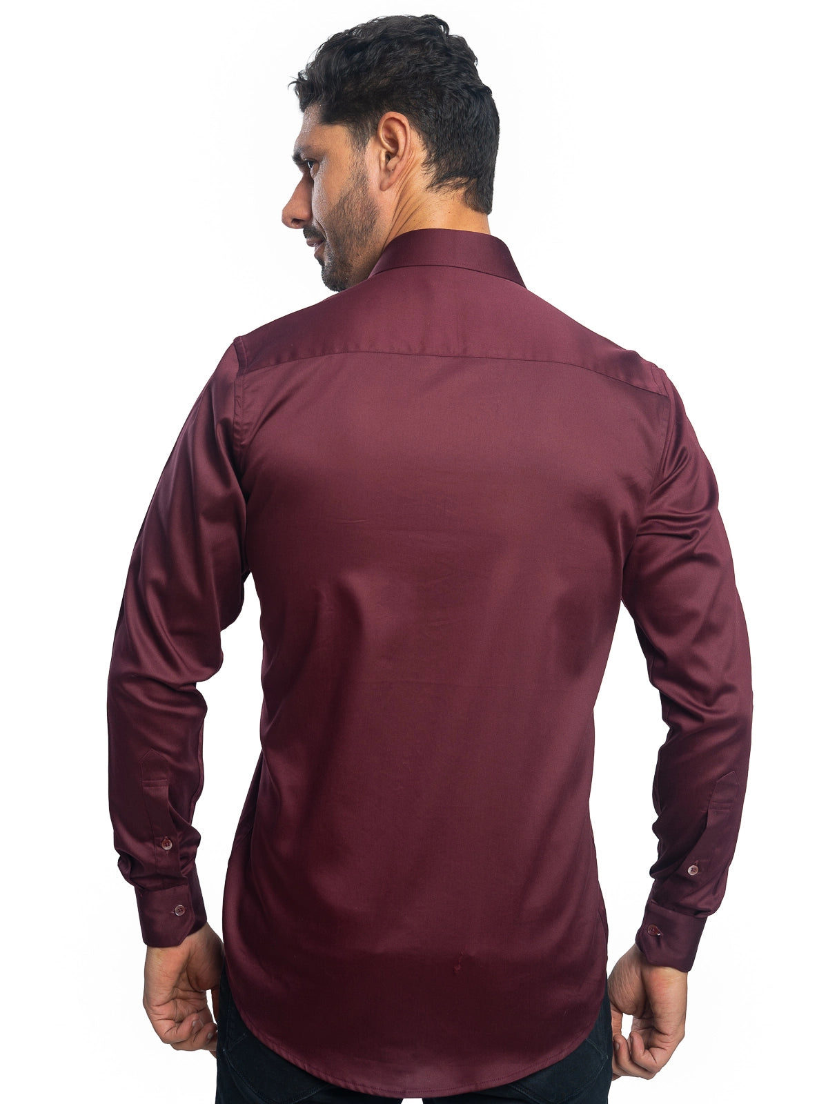 Solid Stretch Shirt in Maroon