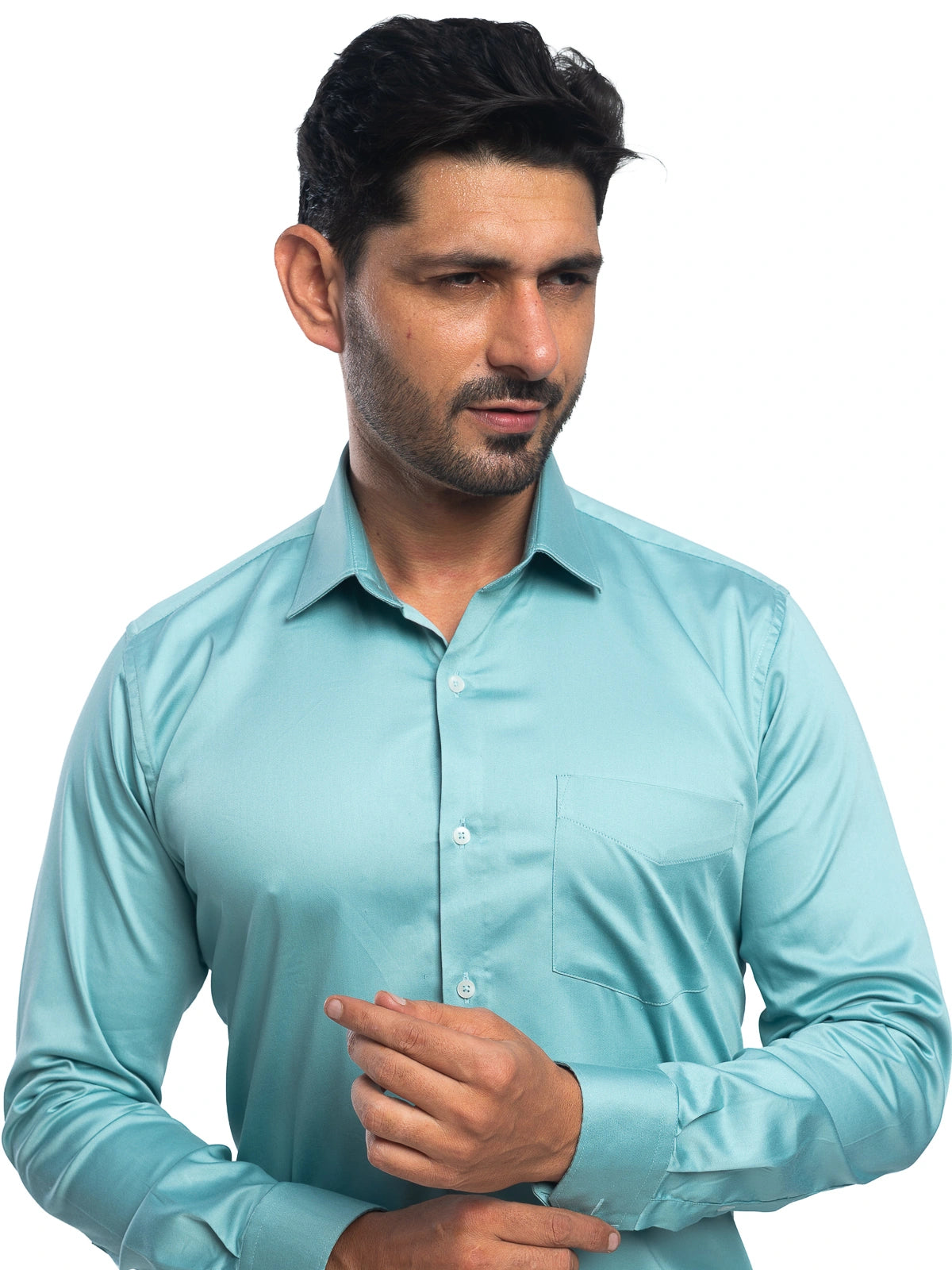 Solid Stretch Shirt in Teal
