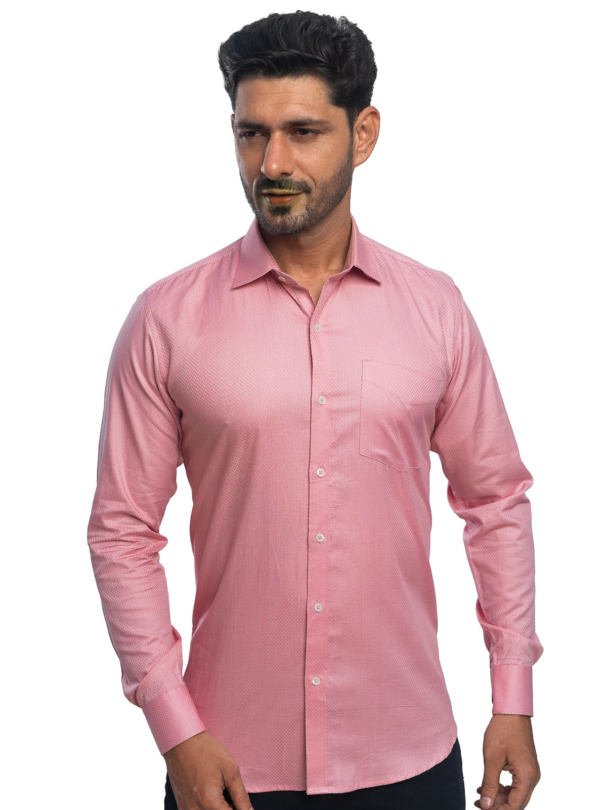 Textured Dobby Shirt in Dusty Pink