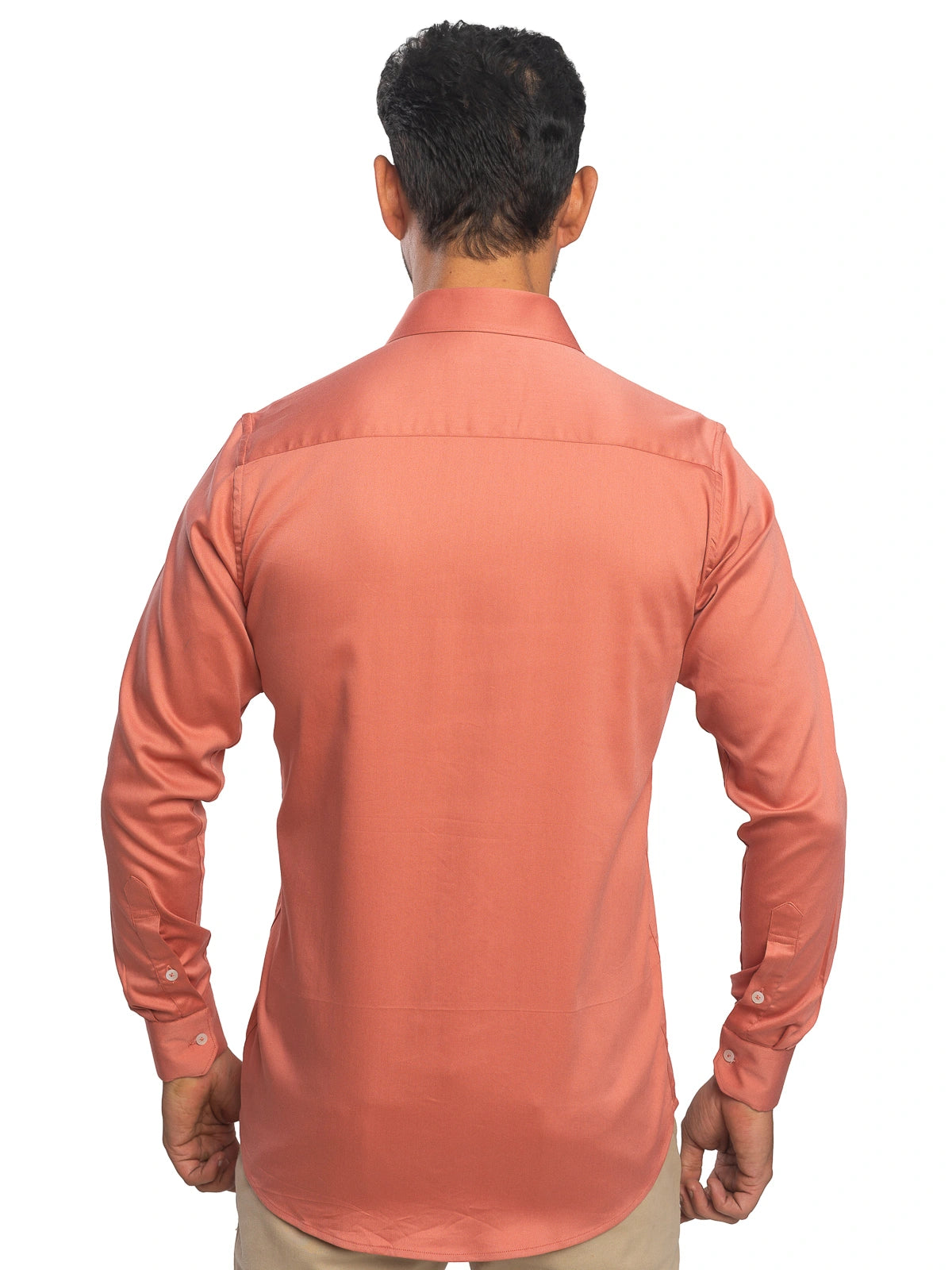 Textured Stretch Shirt in Peach