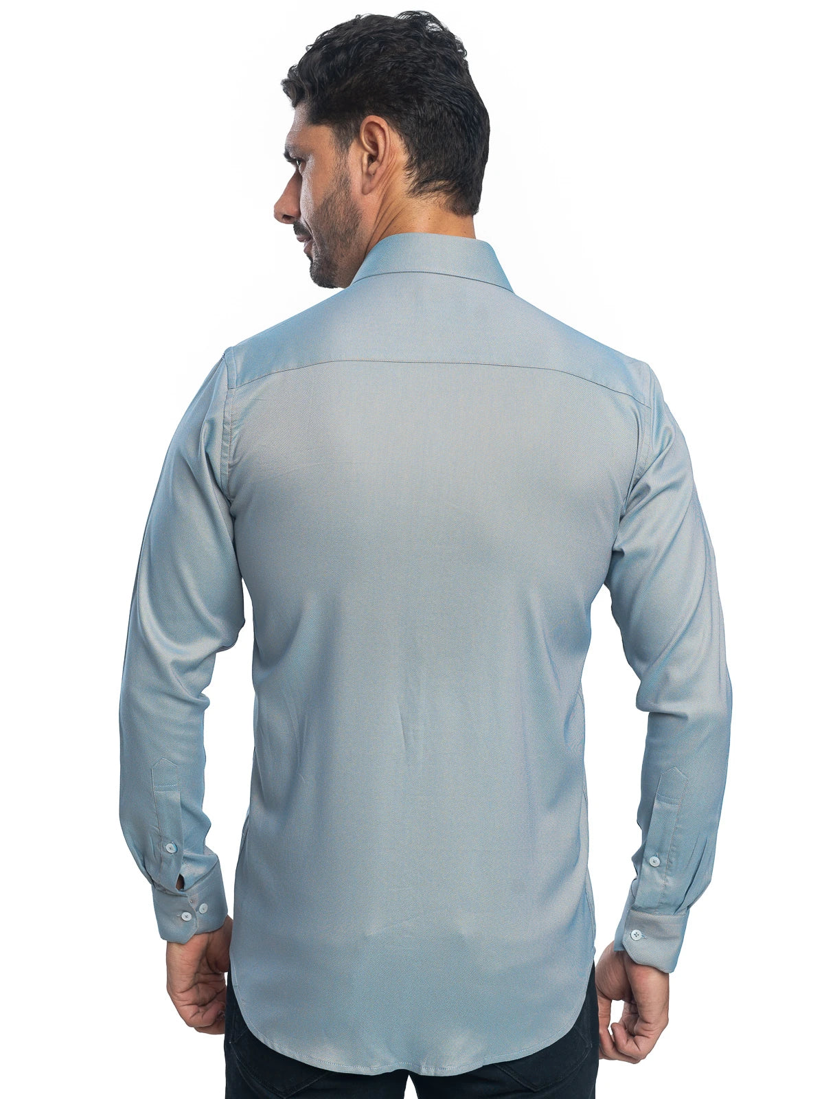Textured Stretch Shirt in Sand Grey