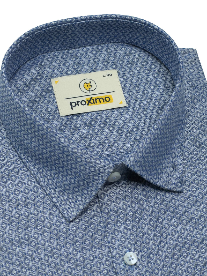 Indigo Blue Dobby Medallion