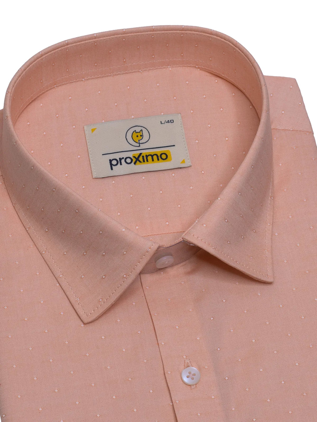 Pastel Peach Dobby Pin Dot