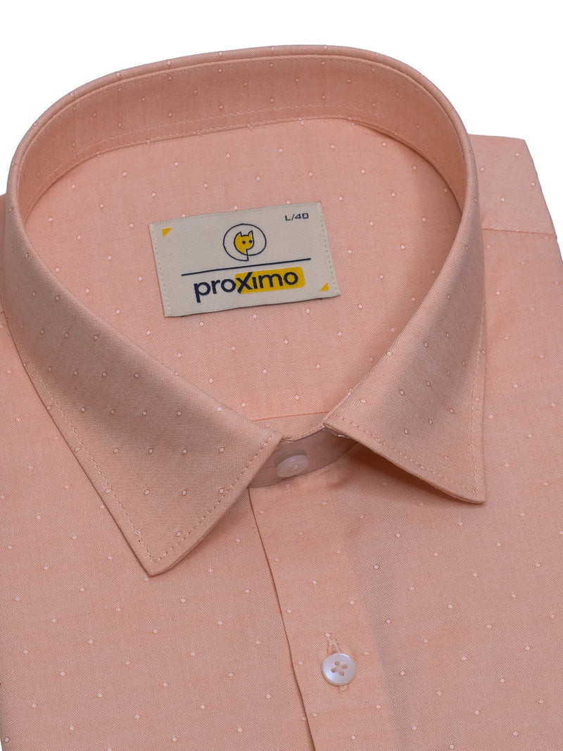 Pastel Peach Dobby Pin Dot
