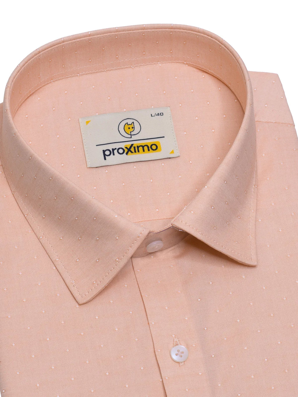 Pastel Peach Dobby Pin Dot