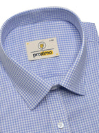 Cornflower Blue Mini Gingham Checks