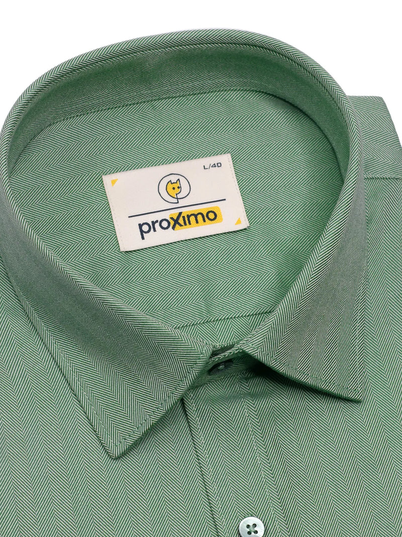 Olive Green Stripe Herringbone