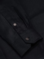 Jet Black Linen-Look Short Kurta