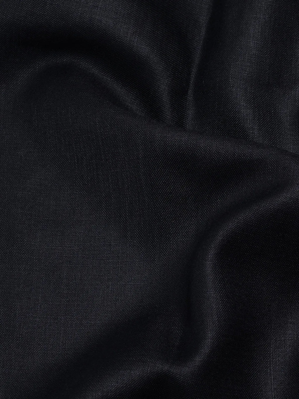 Jet Black Linen-Look Short Kurta