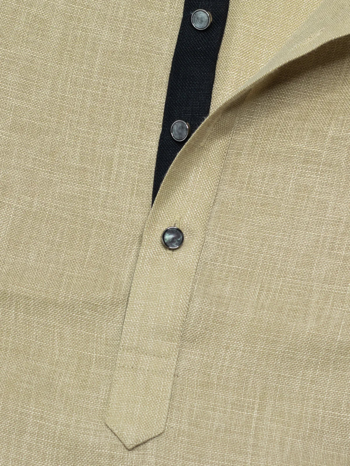 Sand Beige Linen Look Short Kurta