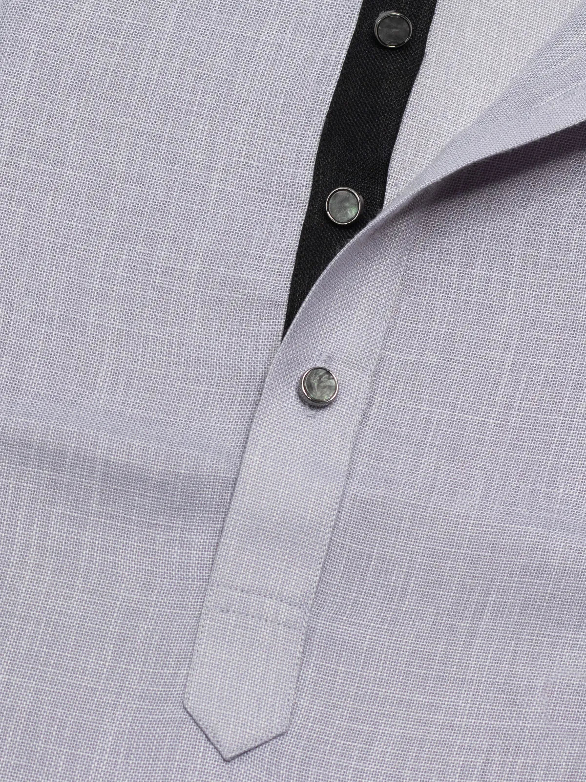 Soft Lavender Linen-Look Short Kurta